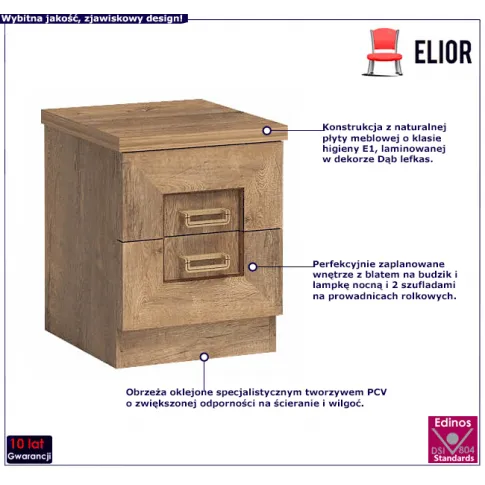 Szafka stolik nocny dąb lefkas Tilda 17X