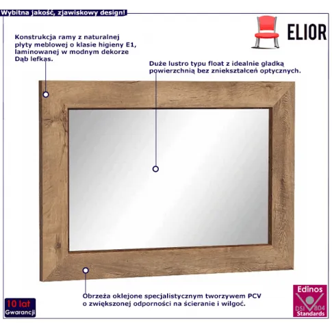 Lustro wiszące w ramie dąb lefkas Tilda 19X