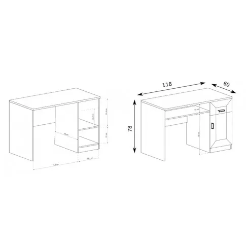 Wymiary biurka Tilda 20X