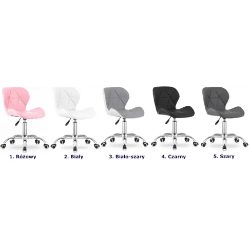 Szczegółowe zdjęcie nr 6 produktu Szaro-biały pikowany fotel obrotowy do biurka - Infis 3X