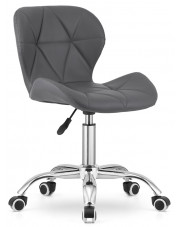 Szare pikowany fotel obrotowy z ekoskóry - Renes 3X