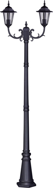Czarna wysoka lampa ogrodowa podwójna S326-Relva