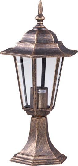 Czarno-złota lampa ogrodowa klasyczna niska S329-Relva