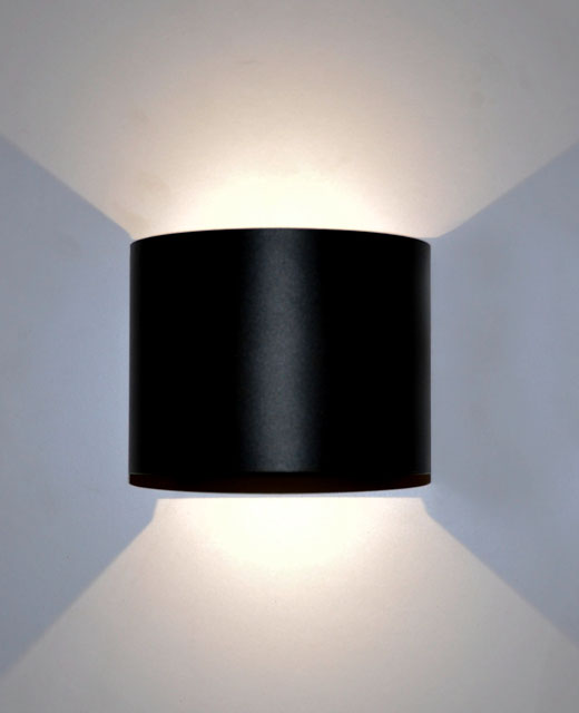 Czarny nowoczesny okrągły kinkiet zewnętrzny LED S336-Victos