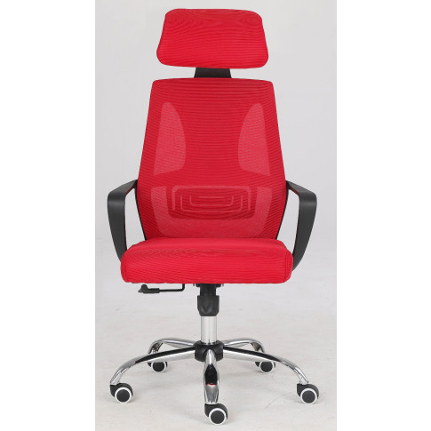 Czerwony ergonomiczny fotel obrotowy Fisan