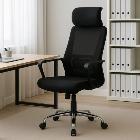 Wizualizacja czarnego fotela Fisan