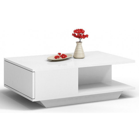Zdjęcie produktu Nowoczesny biały lakierowany stolik - Sensa.