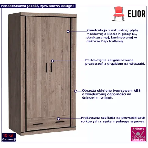 szafa na ubrania dąb truflowy Verna 21X