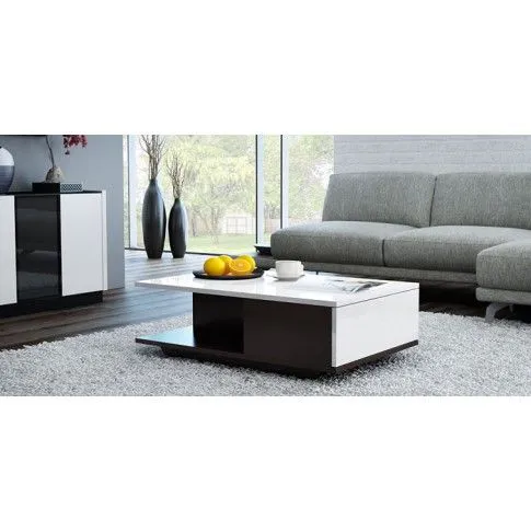 Zdjęcie lakierowana ława biała, wenge Noka | Edinos.pl