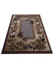 Brązowy klasyczny dywan w kwiaty - Biter