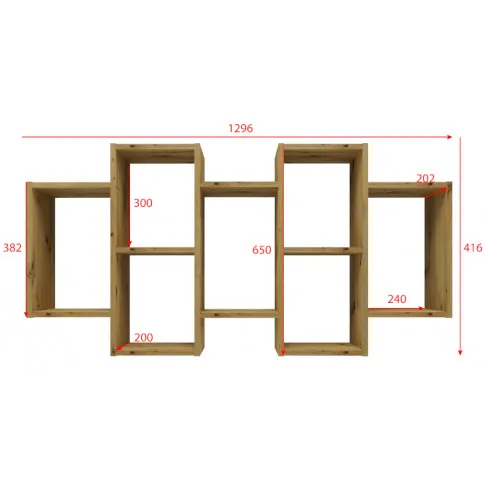 Regał w kolorze dąb artisan wymiary