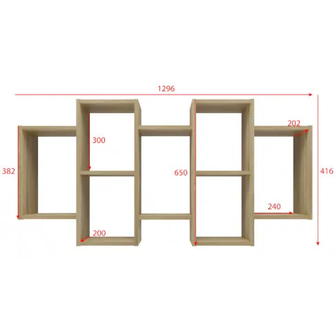 Regał w kolorze dąb sonoma Obilos wymiary