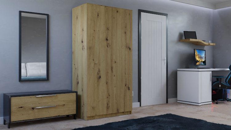 Produkt Stojąca szafa w kolorze dąb artisan - Zavet - zdjęcie numer 2