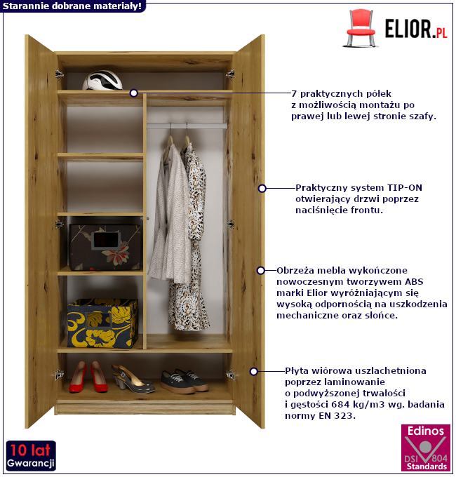 Produkt Stojąca szafa w kolorze dąb artisan - Zavet