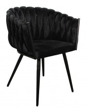 Welwetowe krzesło czarne - Thano w sklepie Edinos.pl