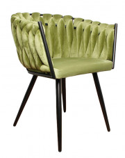 Welwetowe krzesło zielone - Thano w sklepie Edinos.pl