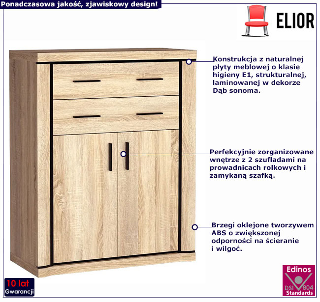 Komoda w kolorze dąb sonoma Rectano 8X