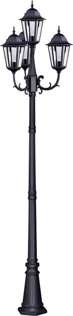 Czarna latarnia ogrodowa poczwórna S384-Tirma