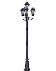 Czarna wysoka stojąca latarnia ogrodowa poczwórna - S348-Nelmi w sklepie Edinos.pl