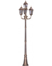 Czarno-złota poczwórna lampa ogrodowa stojąca retro - S348-Tirma