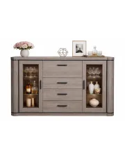 Komoda z witryną i barkiem dąb truflowy - Rectano 9X w sklepie Edinos.pl