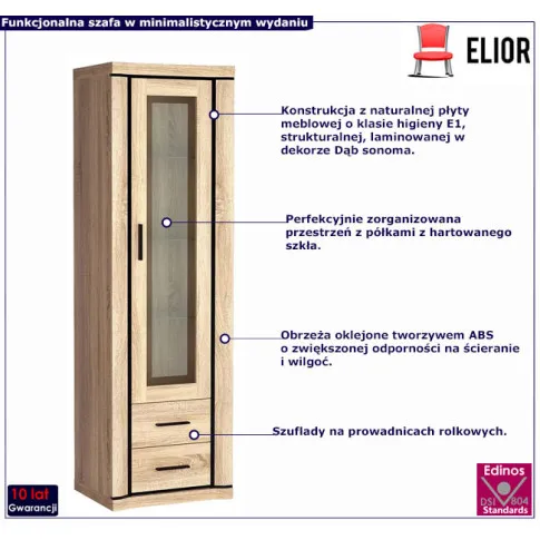 Witryna dąb sonoma Verna 18X