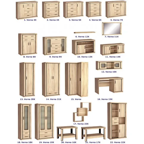 kolekcja mebli Verna w wybarwieniu dąb sonoma