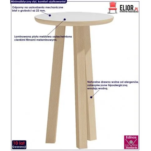 Fotografia Okrągły stolik kawowy Ivos 5X - biały z kategorii Ławy i stoliki