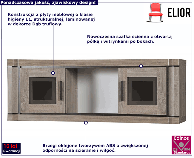 Półka ścienna w kolorze dąb truflowy Verna 10X