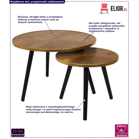 Zestaw stolików Zallo sosnowe