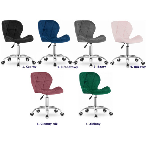 kolory krzesła obrotowego welurowego Renes 4X