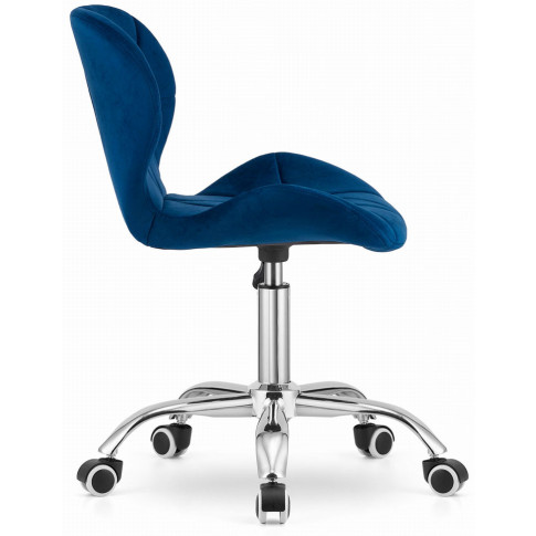 Niebieskie pikowane krzesło obrotowe do biurka Renes 4X