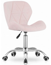 Różowy pikowany fotel obrotowy - Renes 4X w sklepie Edinos.pl