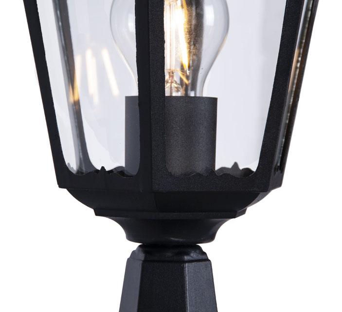 Czarna niska lampa ogrodowa w stylu retro S352-Tirma
