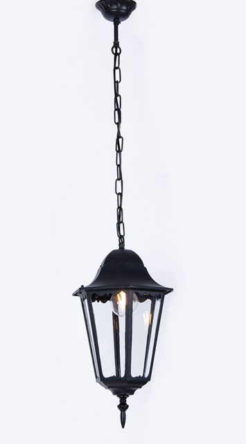 Czarna lampa ogrodowa wisząca retro S353-Tirma