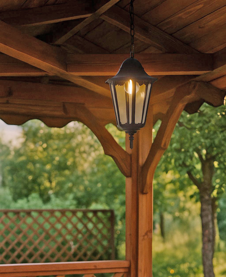 Czarna lampa ogrodowa wisząca retro s353-nelmi