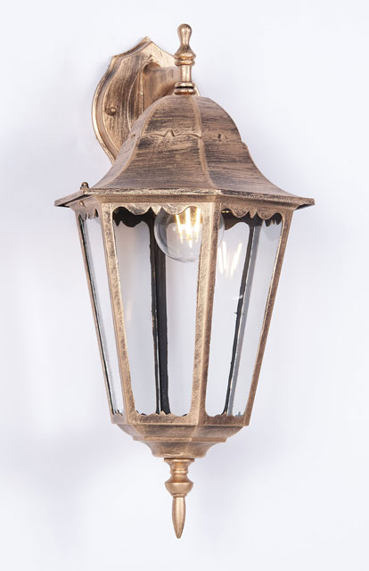 Złota lampa zewnętrzna ścienna w stylu retro S354-Tirma