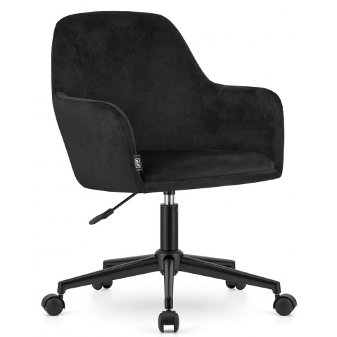Czarny welurowy fotel obrotowy Daiso 3X