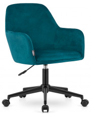 Zielony tapicerowany fotel obrotowy na kółkach - Daiso 3X w sklepie Edinos.pl