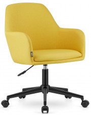 Żółty tapicerowany fotel obrotowy na kółkach - Daiso 4X w sklepie Edinos.pl