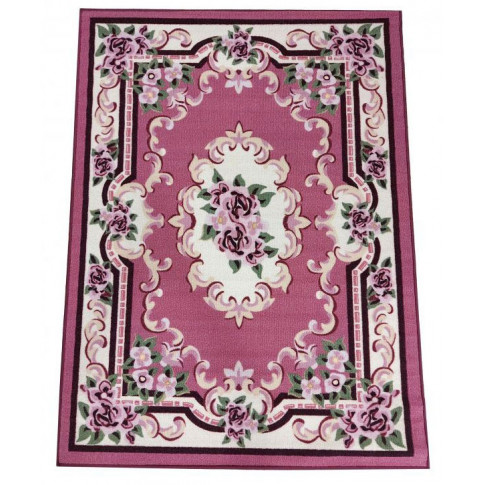 Różowy prostokątny dywan do salonu Mardes