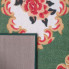 Zielony turecki dywan w kwiaty do sypialni Mardes