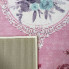 Prostokątny różowy dywan w kwiaty Lorus