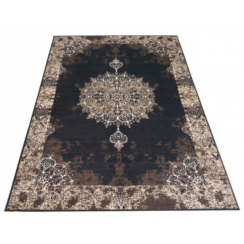 Czarny miękki prostokątny dywan Pristo