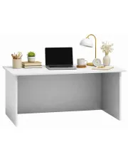 Białe klasyczne biurko proste komputerowe - Hirell w sklepie Edinos.pl