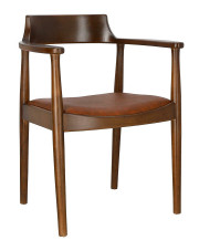 Drewniane krzesło ciemnobrązowe - Torus w sklepie Edinos.pl