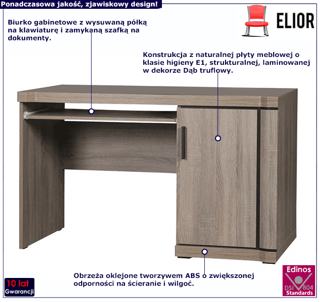 Biurko na komputer dąb truflowy Selima 15X