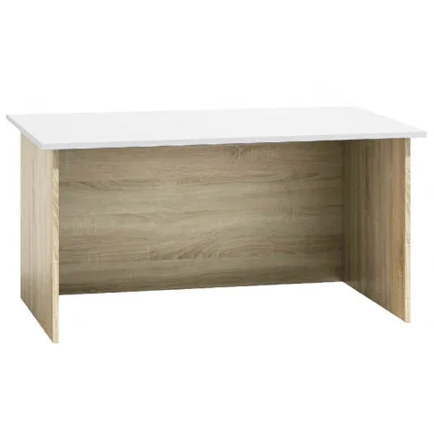 Zdjęcie produktu Biurko komputerowe Hirell - białe + dąb sonoma.