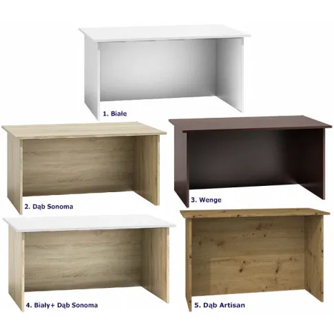 Szczegółowe zdjęcie nr 4 produktu Biurko komputerowe Hirell - białe + dąb sonoma