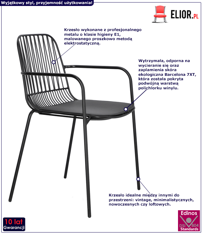 Designerskie krzesło Novis 2X - czarne
